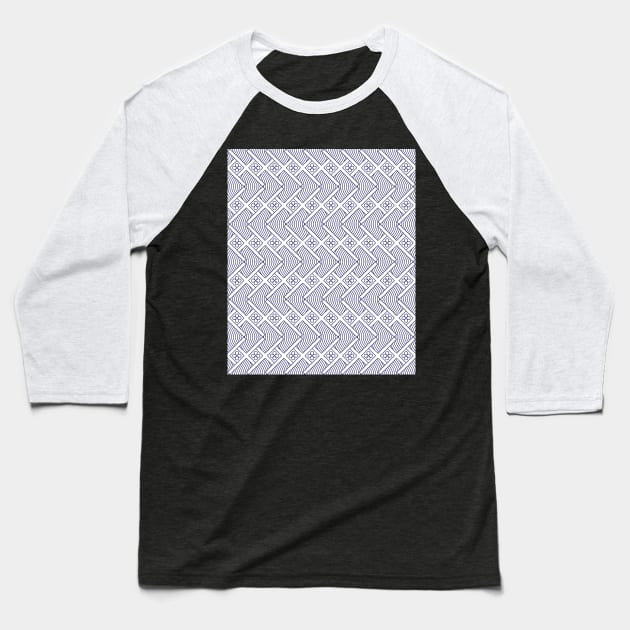 X overlap pattern in Japanese traditional pattern style Baseball T-Shirt by SDPP